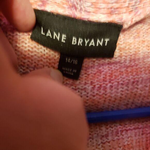 Lane Bryant Orange Multicolored Cropped Button Cardigan Sweater Plus Sz 14/16 - Picture 3 of 5